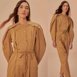 Farm Rio Brown Raglan Sleeve Jumpsuit XL